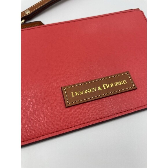 Dooney & Bourke Saffiano Serena Large Slim Wristlet Magenta/Red Small Purse - Picture 3 of 6
